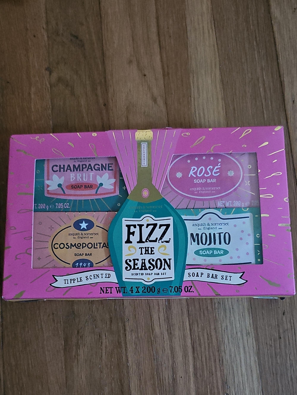 Asquith & Somerset Fizz the Season Triple Scented English Soap Bar Set of 4 NIB